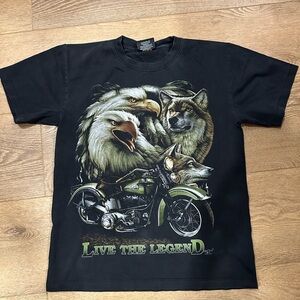 Vintage Rock Chang Live The Legend Black Graphic Tee